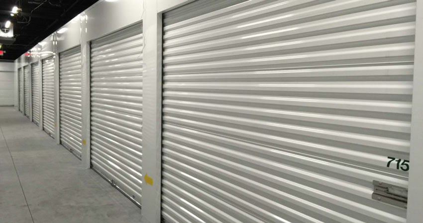 Picture of white storage doors.