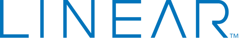 Linear brand blue logo.